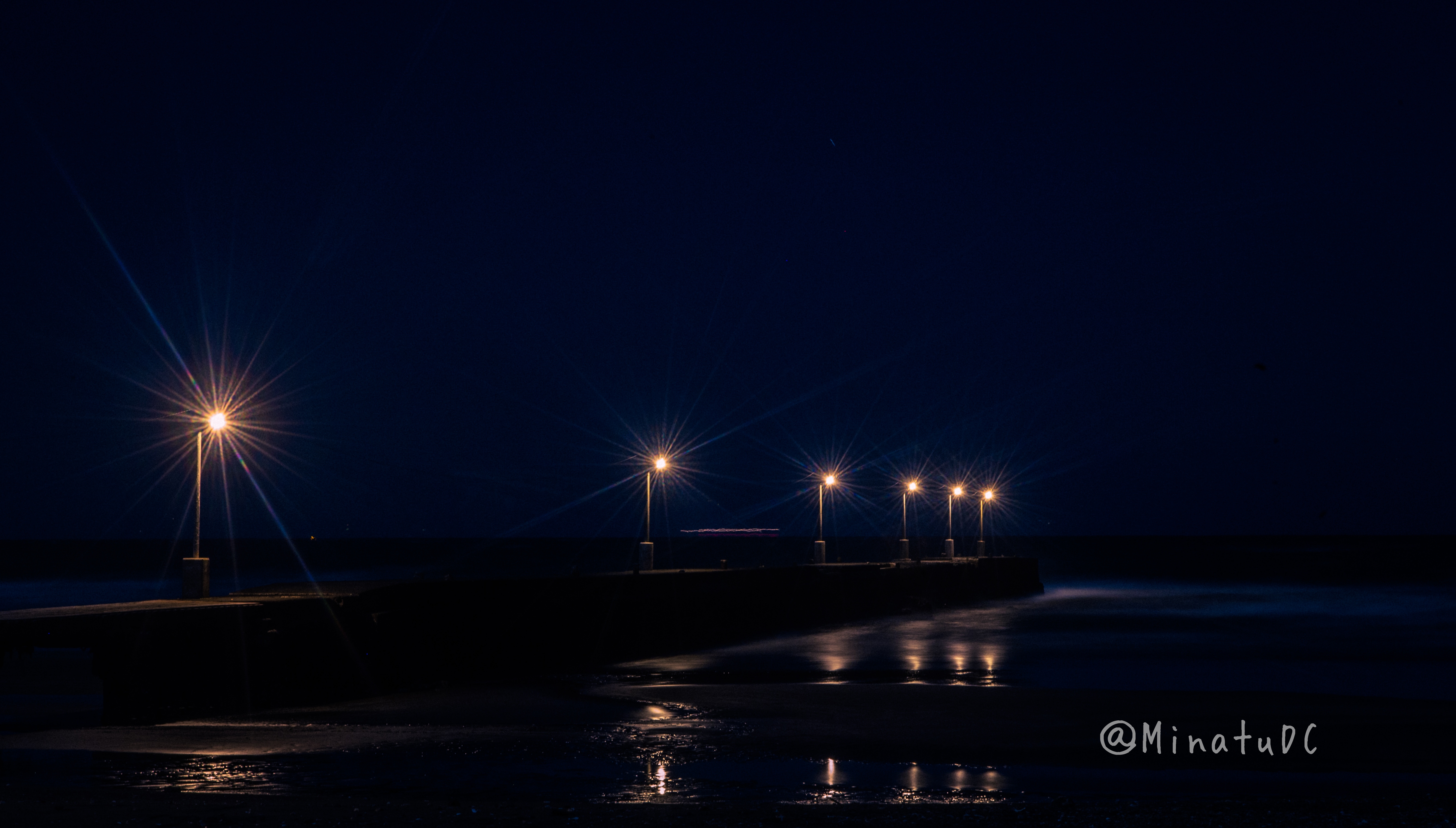 夜の原岡桟橋の写真